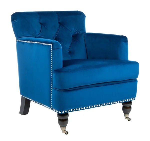 Safavieh Colin Tufted Club Chair - Navy - Espresso