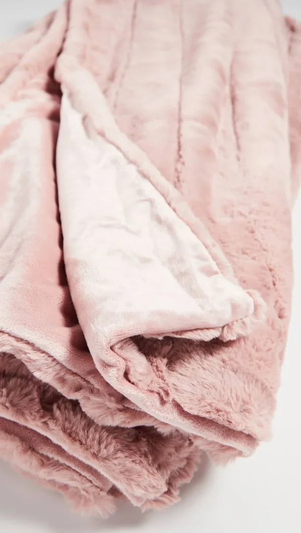 Fabulous Furs Posh Faux Fur Throw - Blush
