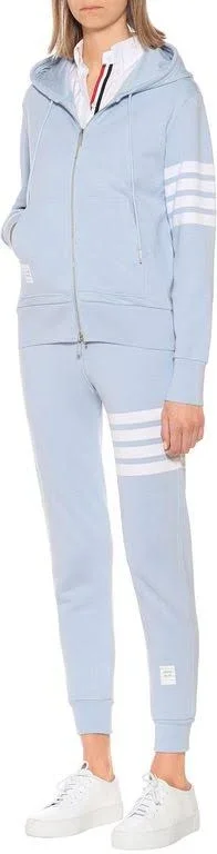 Thom Browne - Cotton-jersey Hoodie, Women, Blue, US 10, Tops