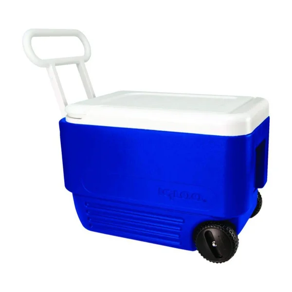 Igloo Cooler, Wheelie Cool, Blue, 38 Quart