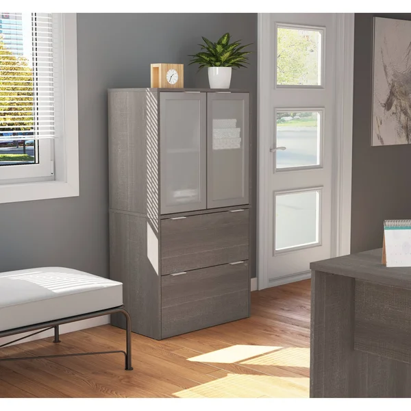 Bestar i3 Plus 2-Drawer Door File Cabinet - White