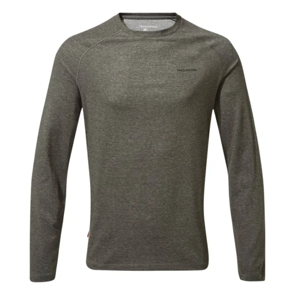 Craghoppers Mens NosiLife Bayame II Long Sleeved T-Shirt Black Pepper Marl S