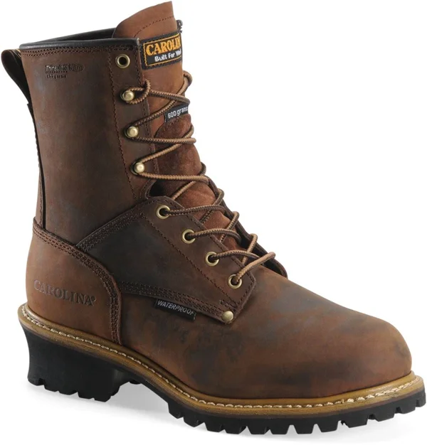 Carolina Shoe Logger Boot, 11, 2E, Men's, Brown, Steel Toe Type, 1 PR