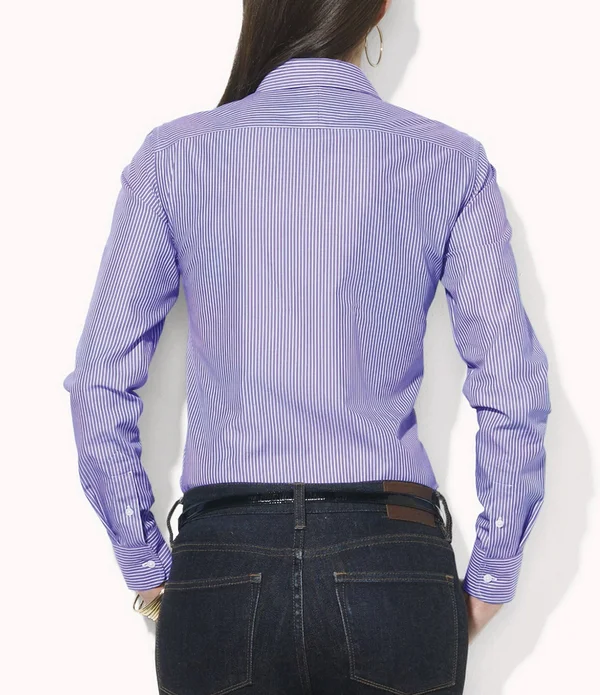 Lauren Ralph Lauren Petite Size Wrinkle-Free Striped Dress Shirt - PS
