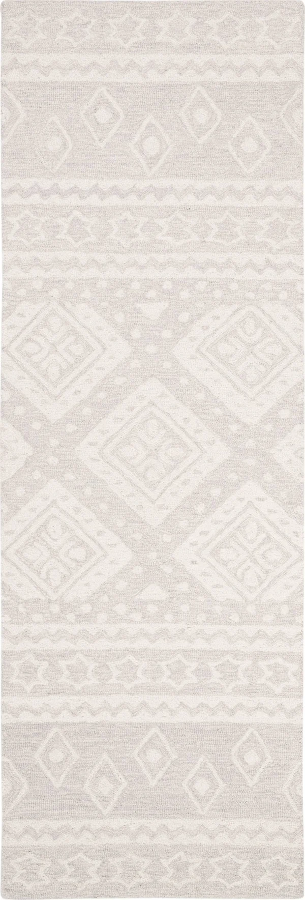 Safavieh Micro-Loop MLP501G 5&0x22 x 5&0x22 Round Grey, Ivory Area Rug
