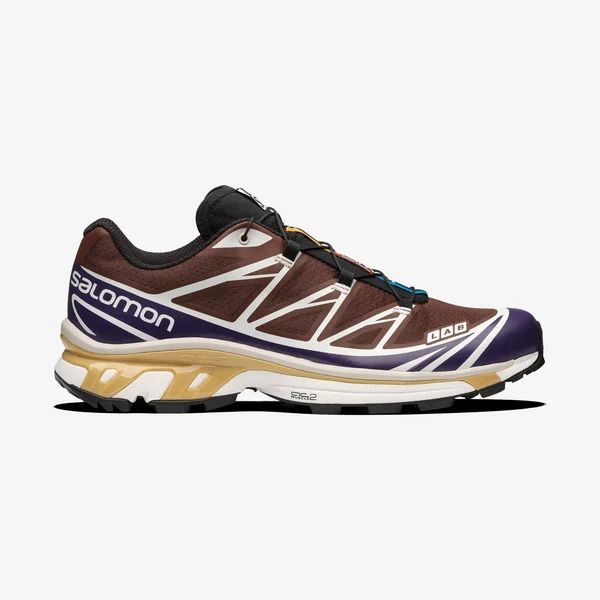 Salomon XT-6 Advanced Running Shoe, Size 5 Women's in Black/Grape Juice/Chocolate at Nordstrom