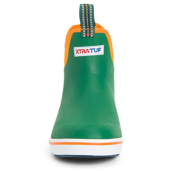 Men's 6x22 Buoy Ankle Deck Boot by Xtratuf, Size 12, in Dark Green/Orange/Navy Blue