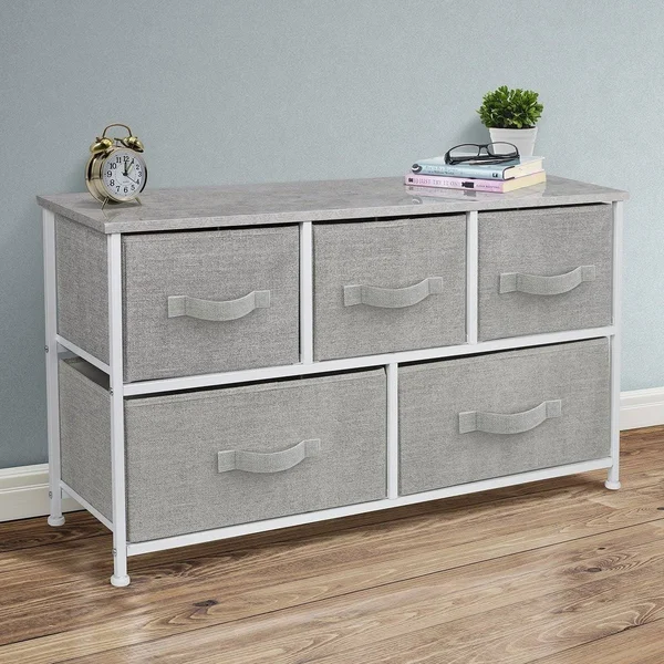 Sorbus Dresser with 5 Drawers - Gray