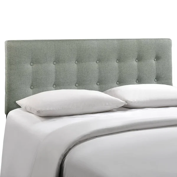 Modern Contemporary Full Size Fabric Headboard, Grey Fabric, Gray