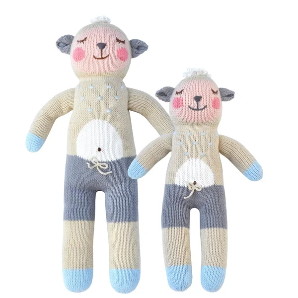 Blabla Wooly The Sheep Plush Doll - Knit Stuffed Animal for Kids. Cute, Cuddly & Soft Cotton Toy. Perfect, Forever Cherished