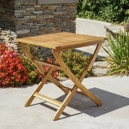 Winston Porter Les Outdoor Foldable Bistro Table, Beige