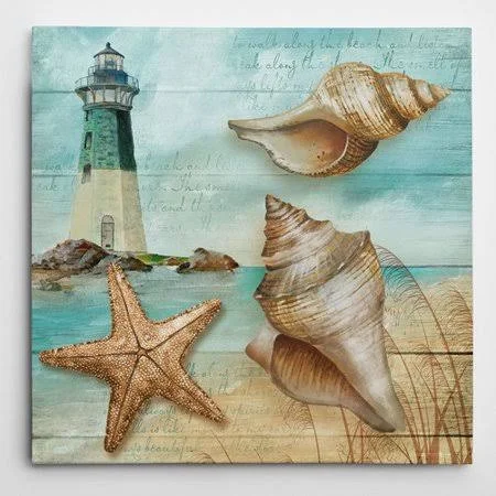Wexford Home Premium &Shore& by Conrad Knutsen Graphic Art on Wrapped Canvas, Beige