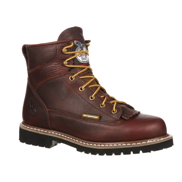 Men's Georgia Boot GBOT052 Waterproof Lace-to-Toe Work Boot - Brown