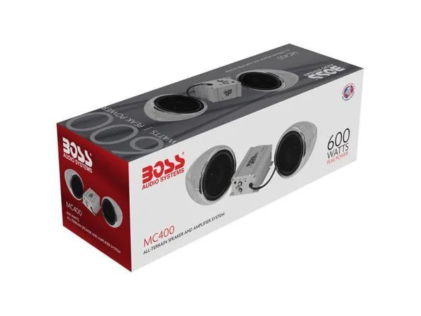 Boss Audio MC400 Amplified Weatherproof ATV Speakers - 3x22 - Silver
