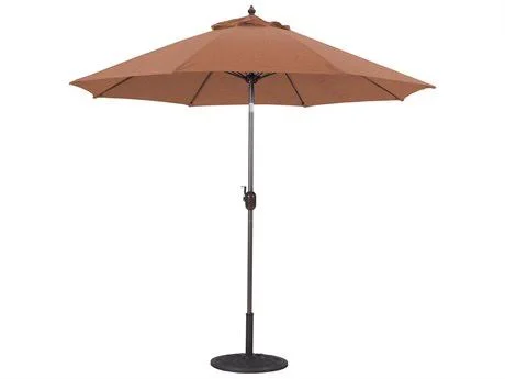 Galtech Quick Ship Aluminum 9 Foot Crank Lift Manual Tilt Umbrella - 636MB-61