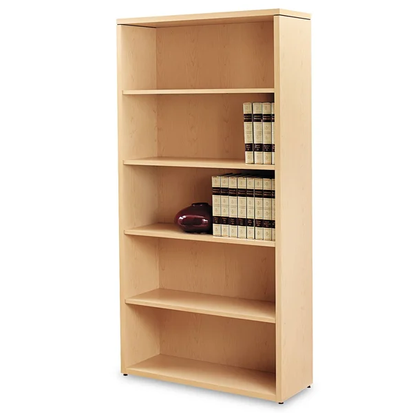HON 10500 Series Laminate Bookcase, Five-Shelf, 36W x 13-1/8d x 71H, Natural Maple