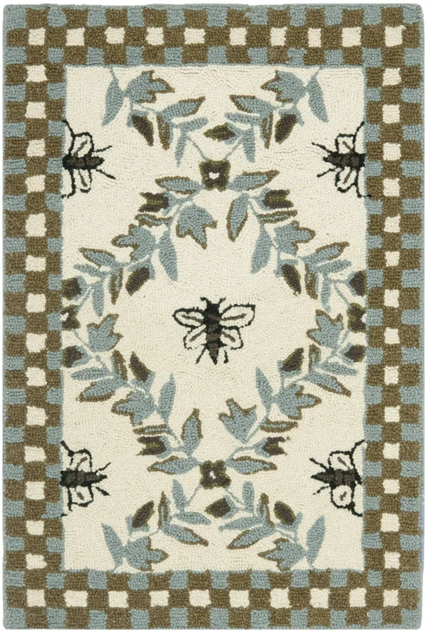 Safavieh Chelsea HK55G 3&9x22 x 5&9x22 Ivory, Blue Area Rug