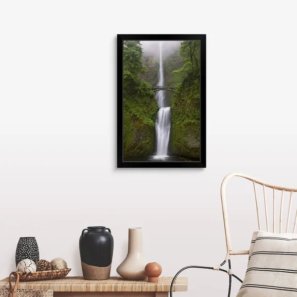 Oregon - Multnomah Falls, Columbia River Gorge Region, Black Framed Wall Art, 20x30, Great Big Canvas