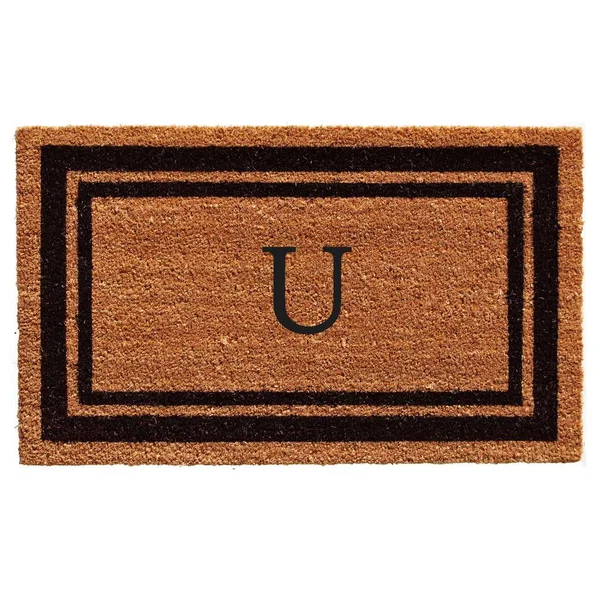 Calloway Mills Black Border Door Mat 24 in. x 36 in. Monogram U Door Mat - Multi