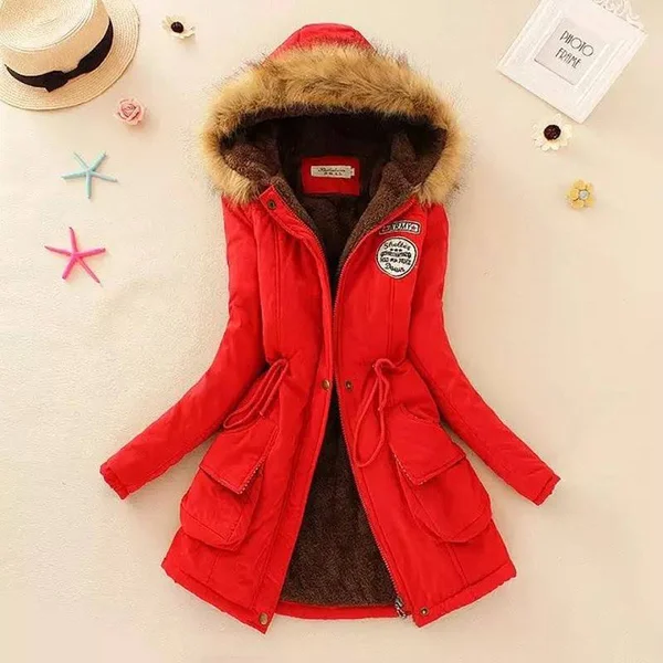 2018 Women Winter Thicken Warm Coat Female Autumn Hooded Cotton Fur Plus Size Basic Jacket Outerwear Slim Long Ladies Chaqueta W