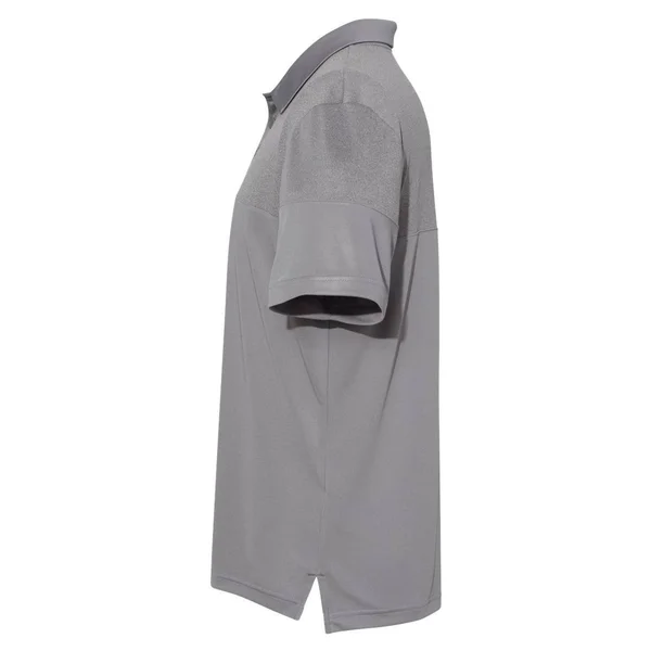 Adidas A213 Heathered 3-Stripes Colorblock Sport Shirt - Grey Three - 3XL
