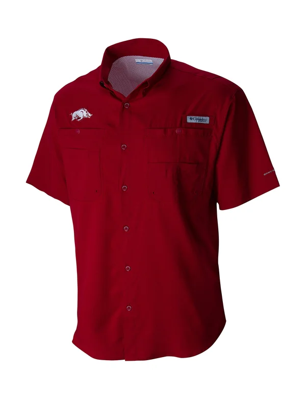 Men's Columbia Cardinal Arkansas Razorbacks PFG Tamiami Shirt - Size: Medium, Red