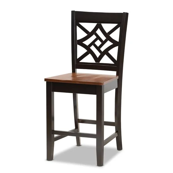 Bowery Hill Two-Tone Dark Brown and Walnut Brown Finished Wood 5-Piece Pub Set