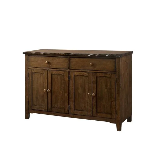 Furniture of America Terra Rustic Wood 2-Drawer Server in Walnut