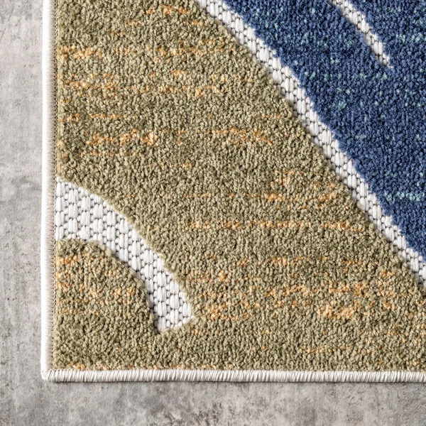nuLOOM Summer Textured Zebra Stripes Beige 8 ft. x 10 ft. Indoor/Outdoor Area Rug