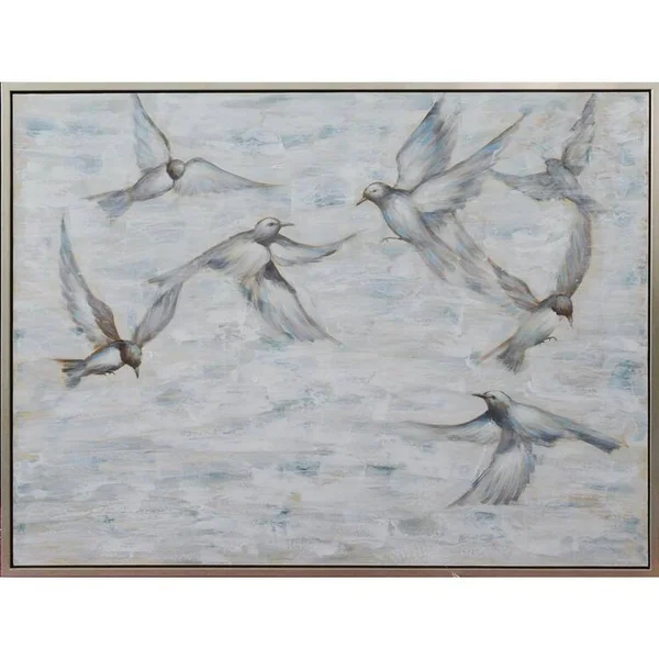 Bethel Hanging Art Painting with Frame - Finish:Blue and Green - Style:Gold Frame-Finish:White, Style:Silver Frame