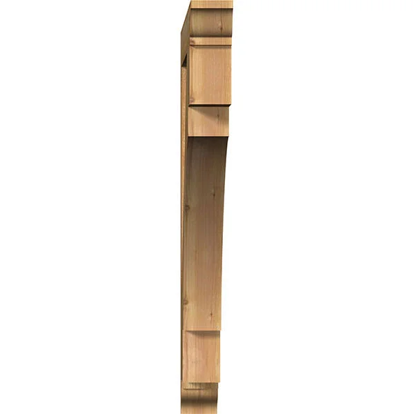 Ekena Millwork 4x22W x 42x22D x 42x22H Merced Traditional Rough Sawn BRACKET, Western Red Cedar