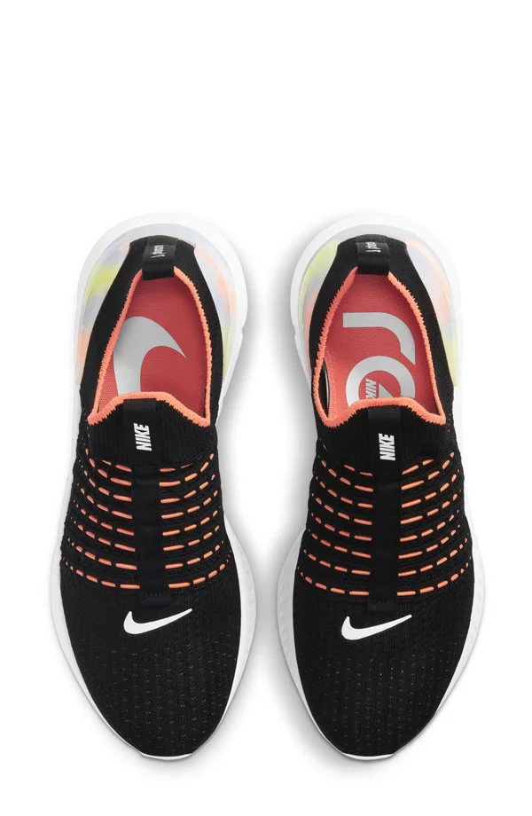 Nike React Phantom Run Flyknit 2 Black Women's Running Shoes, Size: 6