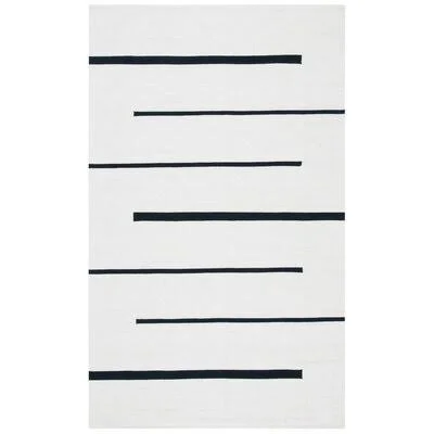Moynihan Hand-Knotted Cotton Ivory - Black Rug AllModern Rug Size: Rectangle 6& x 9&