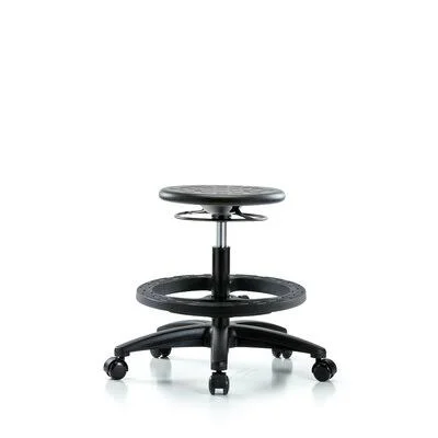 Height Adjustable Lab Stool Inbox Zero Seat Color: Black, Foot Type: Casters