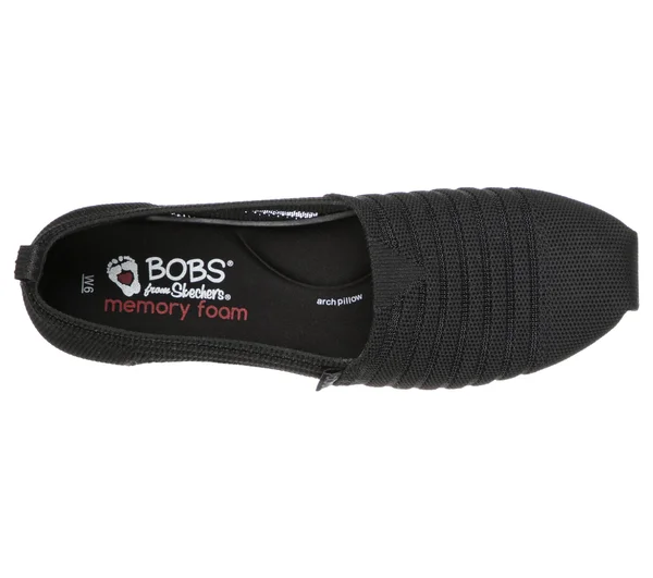 Skechers Women's Bobs Plush - Golden Hour Flats, Black/Black, 8.5