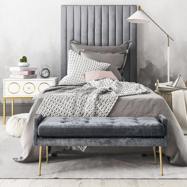 TOV Furniture Arabelle Grey Bed Twin