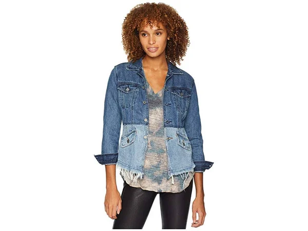 Lucky Brand, Waisted Trucker Denim Jacket, Blue - XL