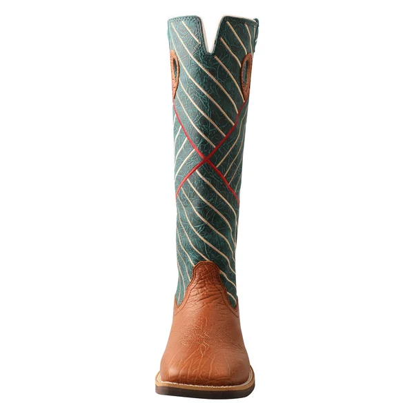 Twisted x Youth Buckaroo Boot - Cognac Bull Hide & Dark Green