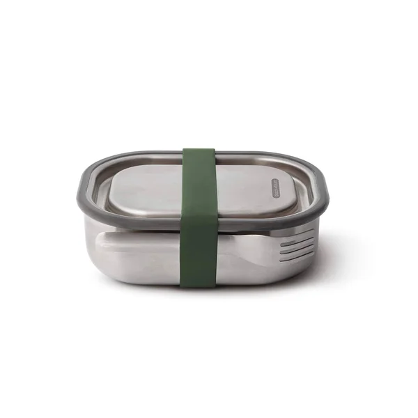 Black + Blum - Leak-Proof Oven Safe Plastic Free Meal Prep Lunch Food Container, Olive, 600ml, 20fl, Stainless Steel & Sili
