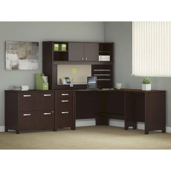Bush Envoy 32 in 2-Drawer Lateral File Cabinet Mocha Cherry