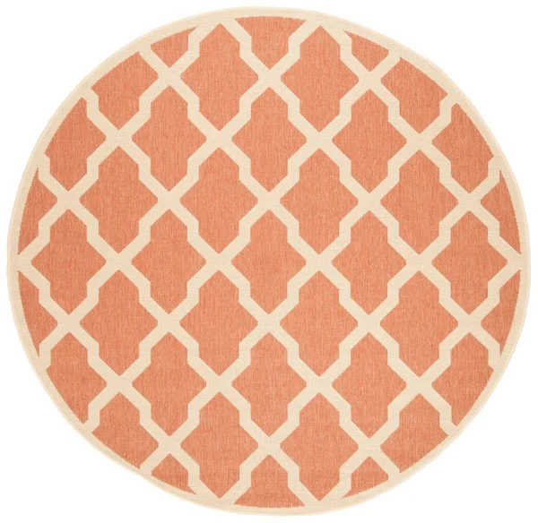Safavieh Linden LND122P 6&7x22 x 6&7x22 Round Rust - Creme Area Rug
