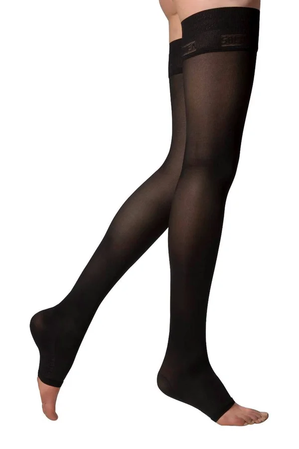 Marilyn CCL2 Open Toe Open Toe Compression Thigh Highs, M, Morel