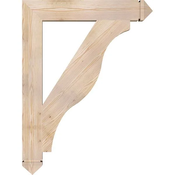 Ekena Millwork BKT06X36X48FST03SDF 5 1/2x22W x 36x22D x 48x22H Funston Arts & Crafts Smooth BRACKET - Douglas Fir