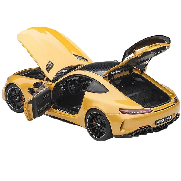 Mercedes AMG GT R AMG Solarbeam Yellow Metallic with Carbon Top 1/18 Model Car by AUTOart 76332