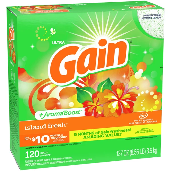 Gain Ultra Powder Laundry Detergent - Island Fresh, 120 Loads 137 oz