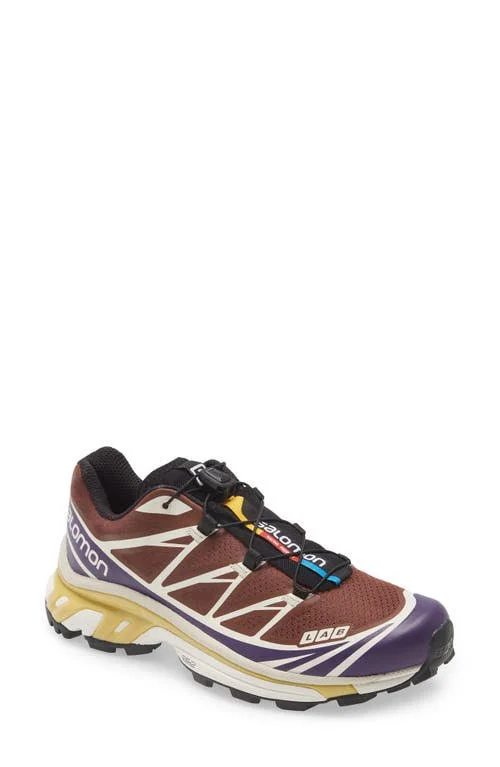 Salomon XT-6 Advanced Running Shoe, Size 5 Women's in Black/Grape Juice/Chocolate at Nordstrom
