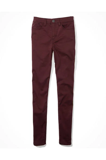 Ae High-Waisted Jegging Women's Burgundy 2 Short