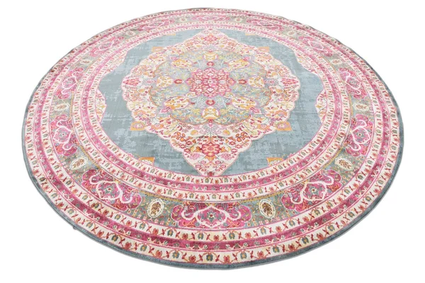 8&x8& Round Regla Baracoa Rug Turquoise/Ivory - Unique Loom