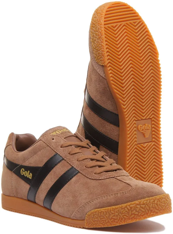 Gola Men's Harrier Suede Sneaker - Tobacco/Black Size 9