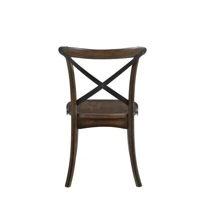 Kiaan Cross Back Side Chair in Brown Gracie Oaks